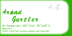 arpad gurtler business card